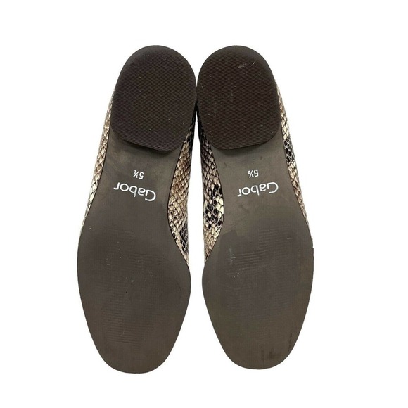 Garbor Loafers Snake Embossed Brown Leather Cap Toe Slip On Women's Size 8.5-9 - Picture 8 of 9